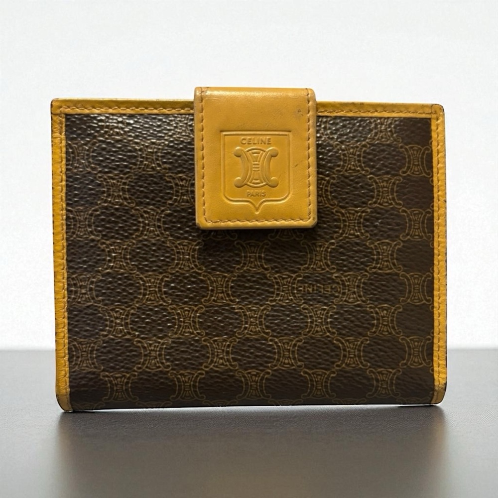 CELINE Macadam Kisslock Compact Wallet EUC